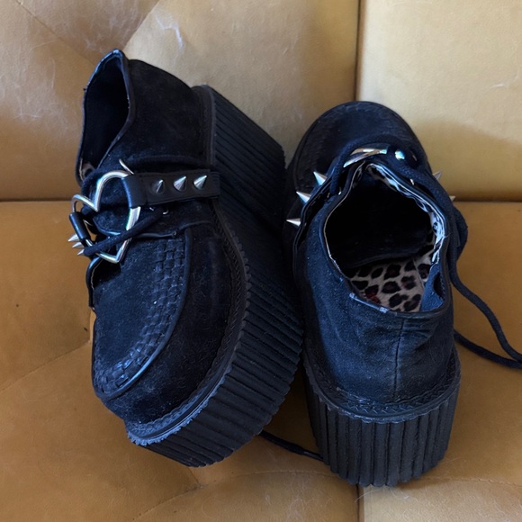 Vintage Demonia Black Suede Platform Creepers with Studs - Picture 1 of 14